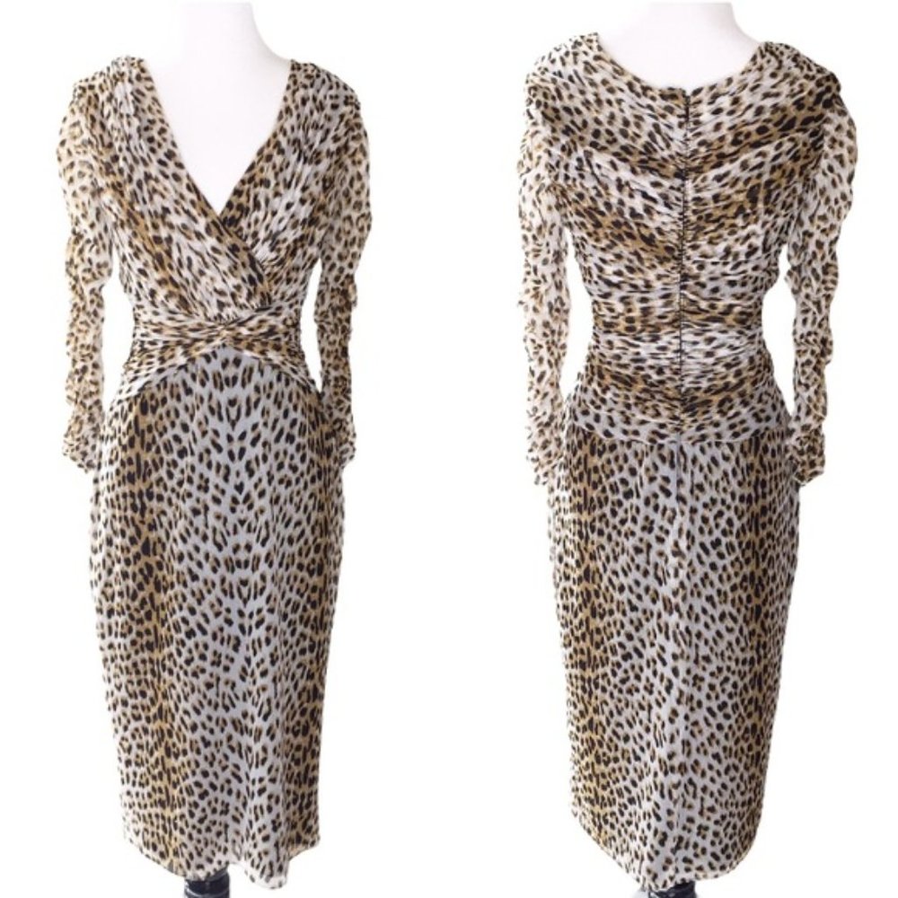 Tadashi Collection Leopard Sheath Dress Size S.